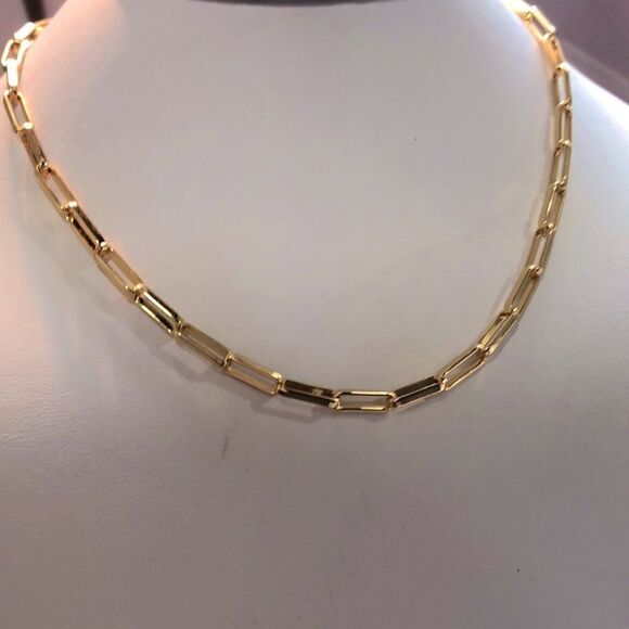 New 18k gold paperclip chain choker - Picture 2 of 6